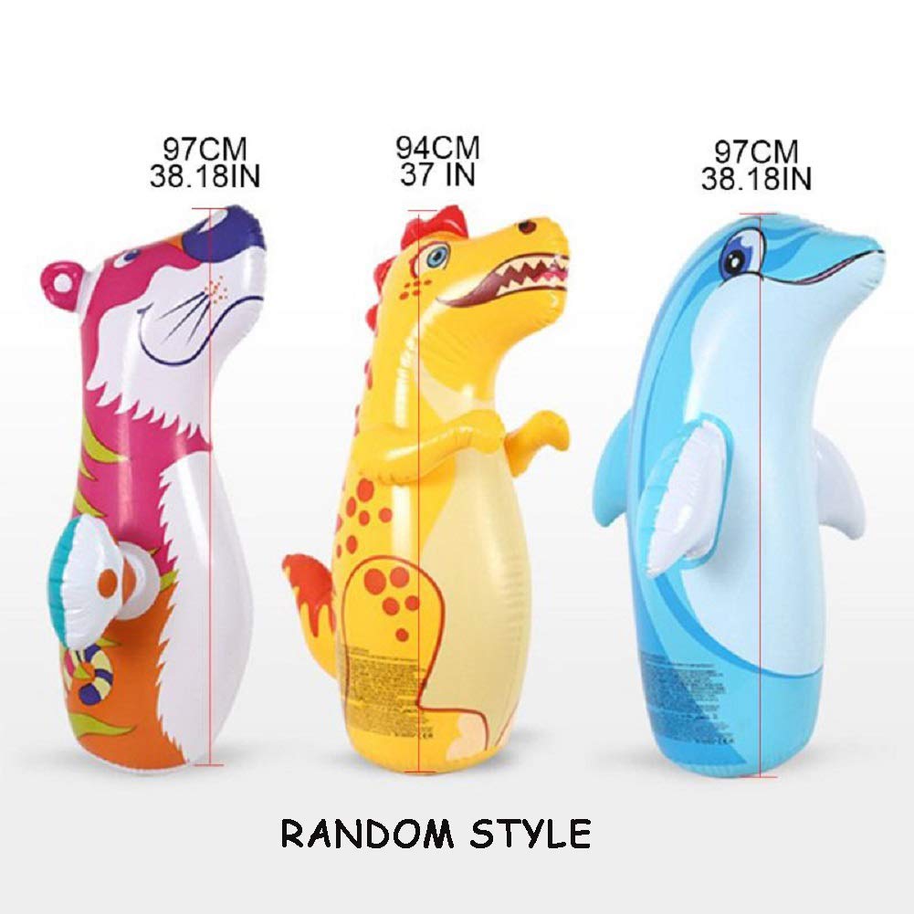 Intex 3D Bop Bag Inflatable Tiger, Dinosaur & Dolphin – Kids Punching Toy
