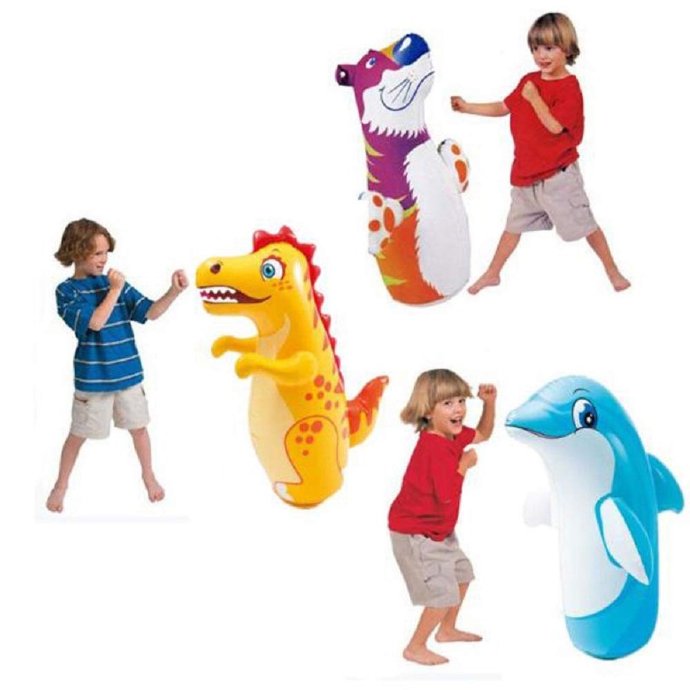 Intex 3D Bop Bag Inflatable Tiger, Dinosaur & Dolphin – Kids Punching Toy