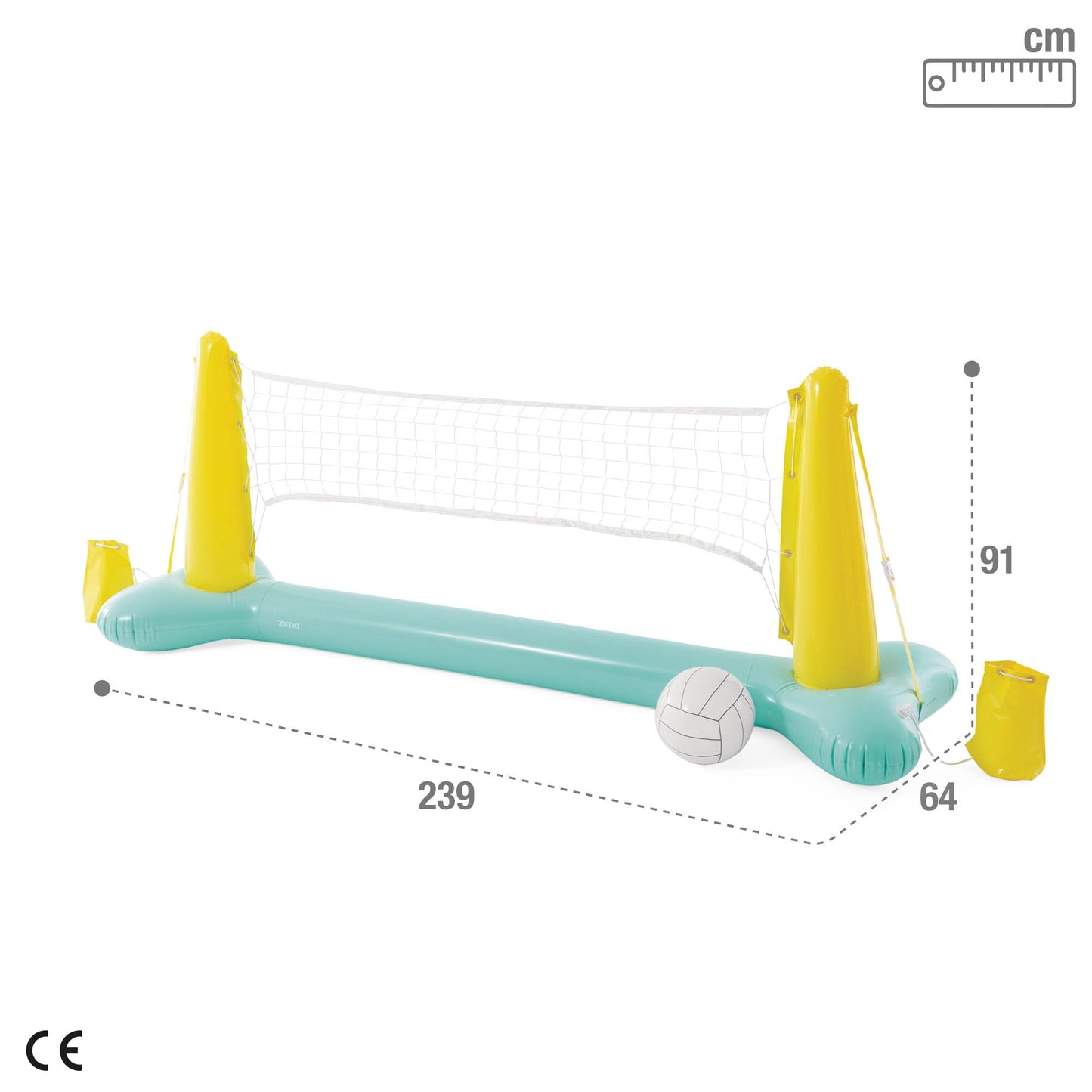 Intex 56508EP Inflatable Pool Volleyball Game — 94 x 25 x 36 in, Green