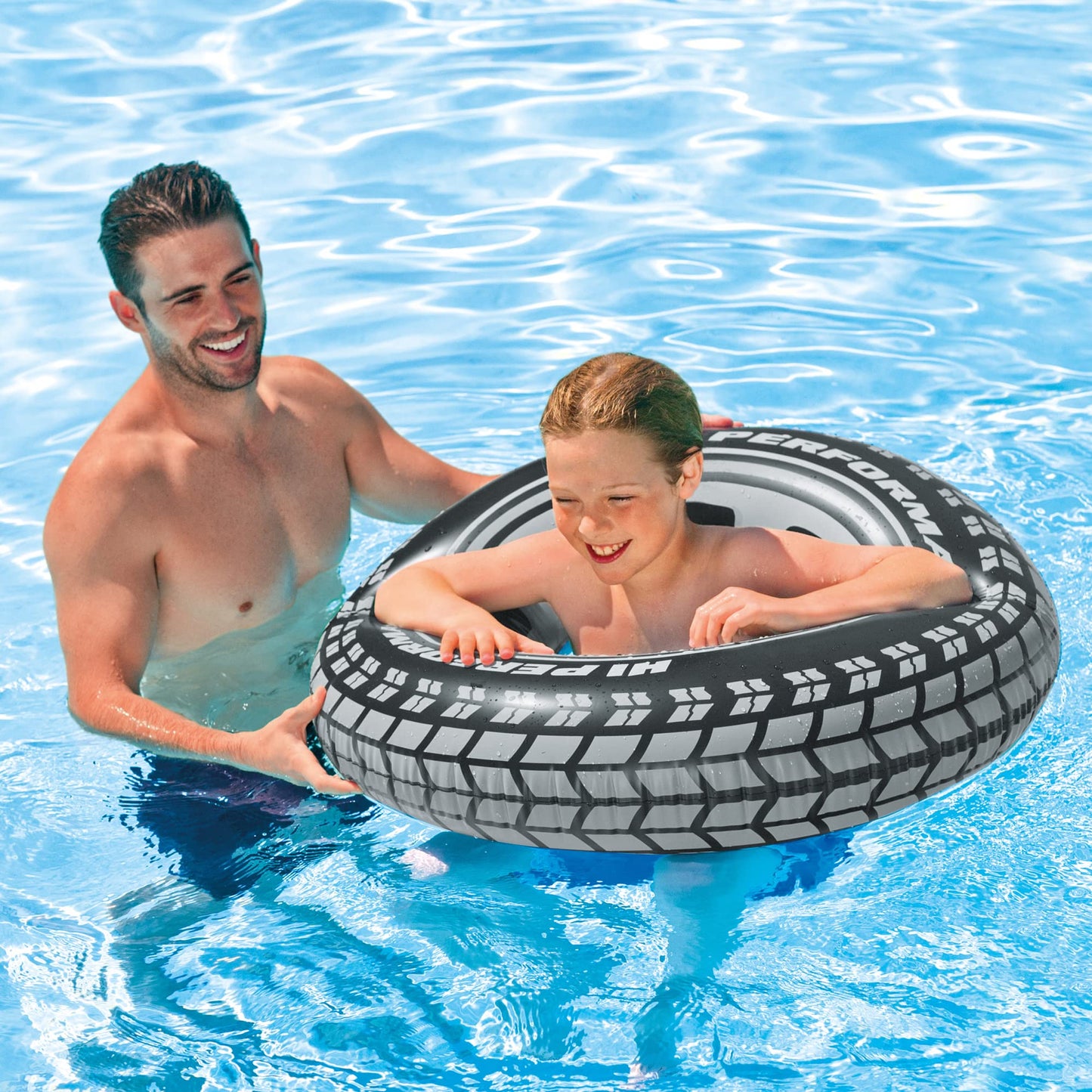 Intex 59252EP 36in Giant Tire Inflatable Pool Swim Tube – Durable & Easy to Use