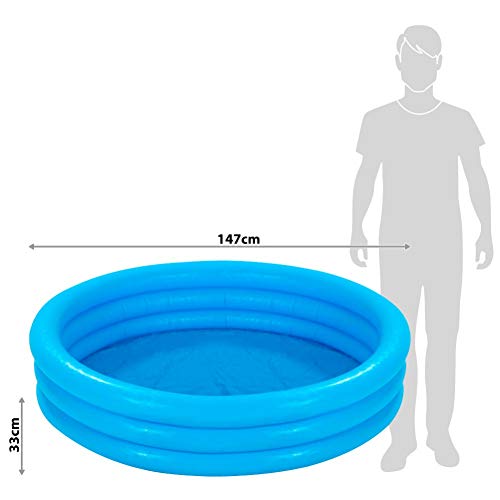 Intex Crystal Blue Inflatable Kiddie Pool – 58in x 13in, 87 Gal, Ages 2+