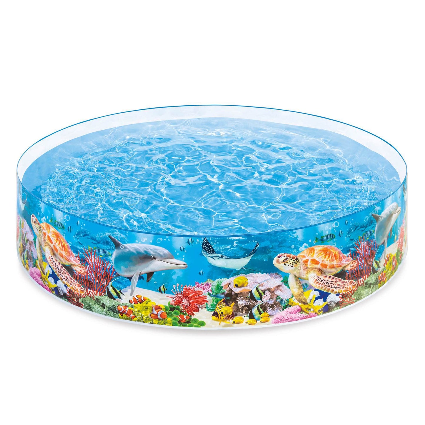 Intex Deep Sea Blue 8ft x 18in SnapSet Pool – Instant Round Kiddie Pool (Ages 3+)
