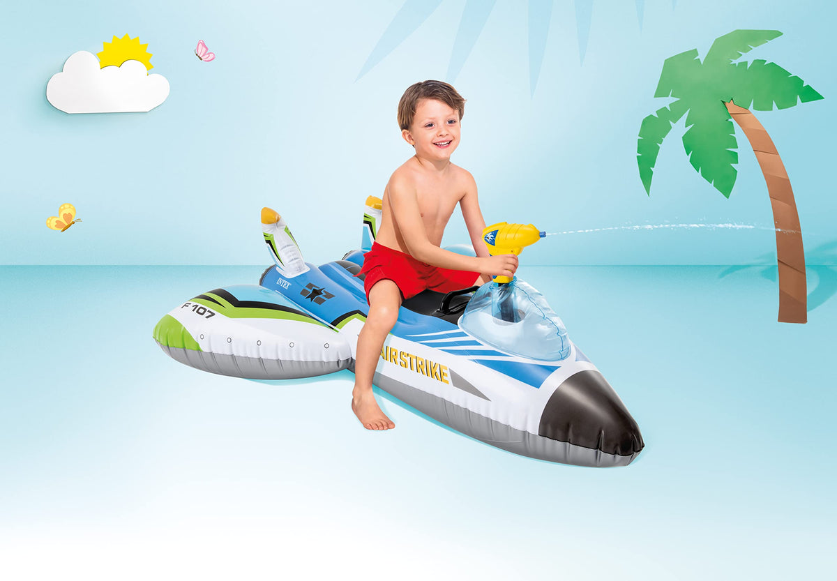 Intex Water Gun Plane Inflatable Float – 46x46in Pool Toy, 88 lb Capacity