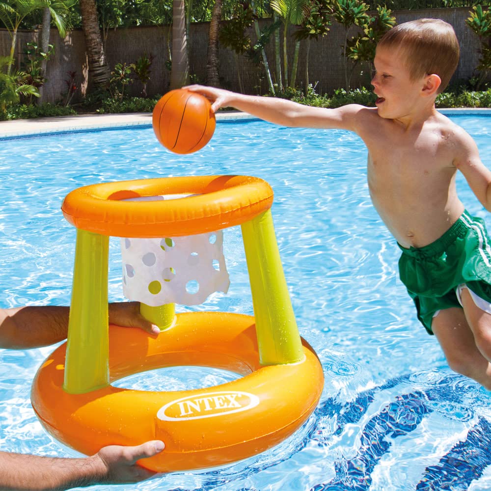 Intex Floating Hoops Basketball Game - Durable Poolside Fun (Colors May Vary)