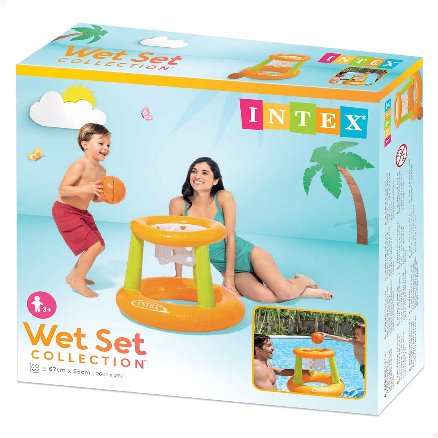 Intex Floating Hoops Basketball Game - Durable Poolside Fun (Colors May Vary)