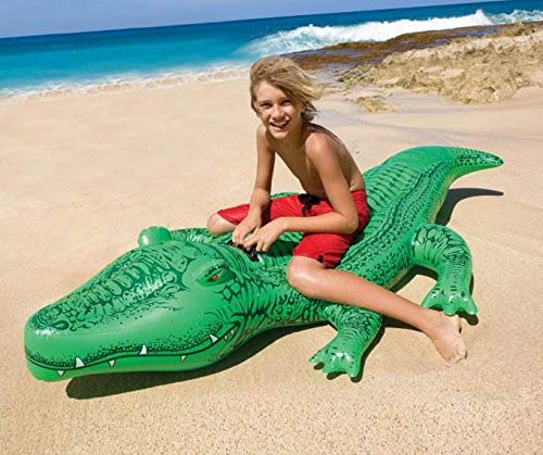 Intex Giant Gator Inflatable Pool Float — 80 x 45 in, 176 lb Capacity, Ages 3+