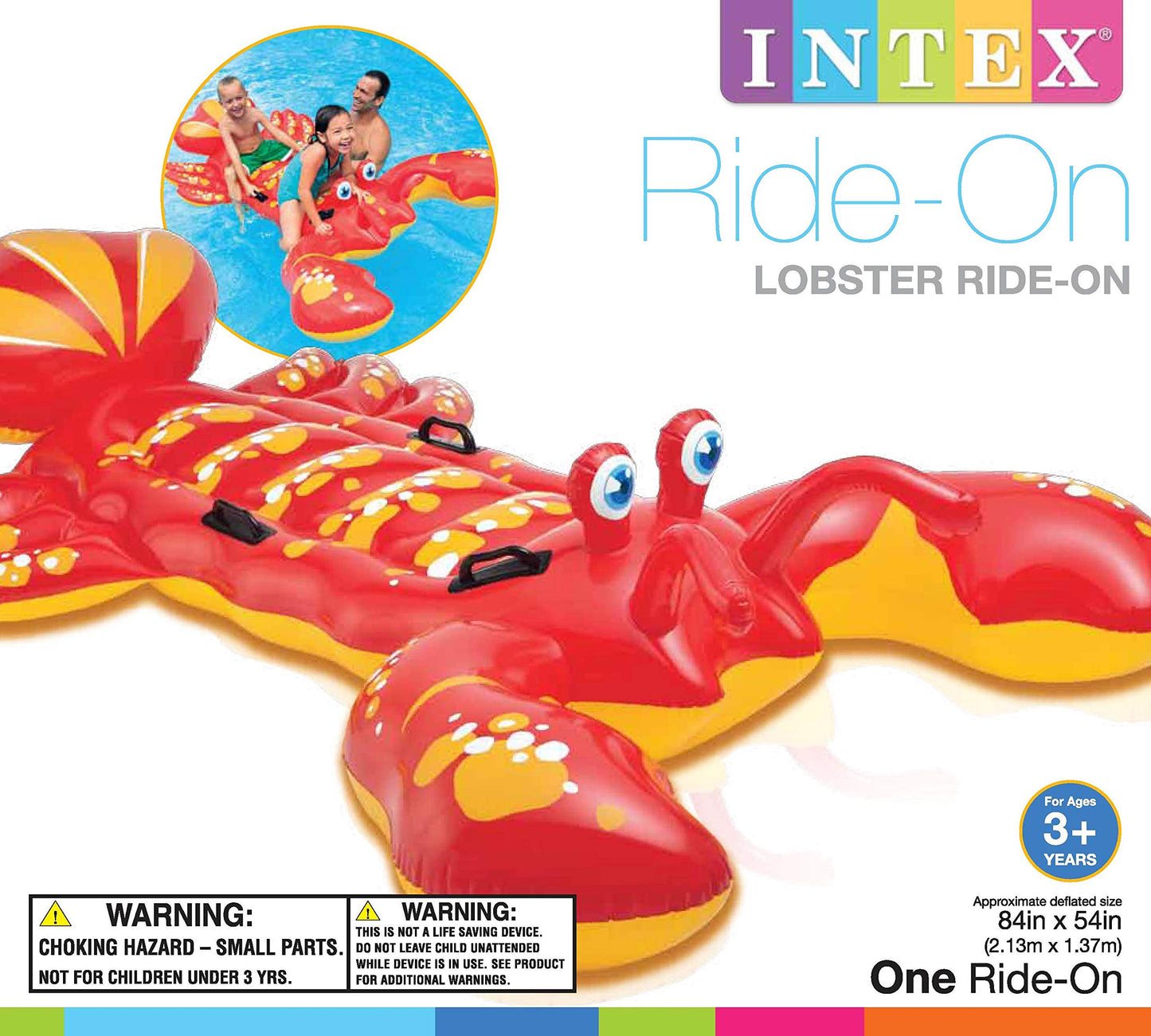Intex Giant Lobster Inflatable Pool Float – 176 lb Capacity, 84 x 54 in, Ages 3+
