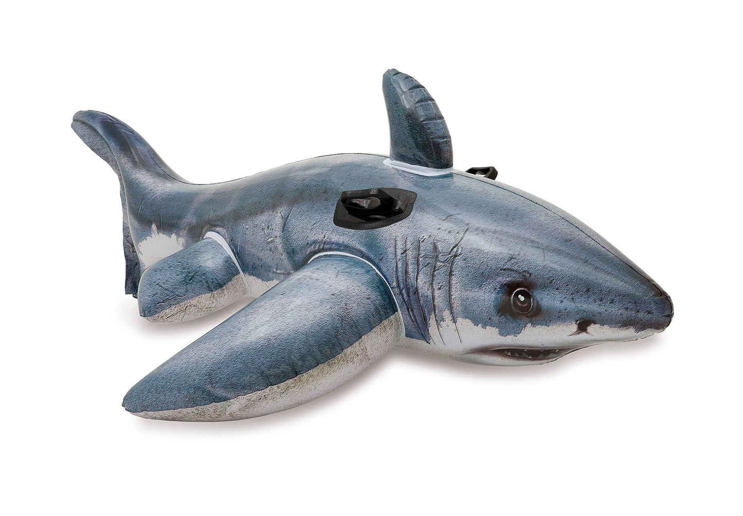 Intex Great White Shark Inflatable Pool Float – 68x42 in, 2 Handles, Ages 3+