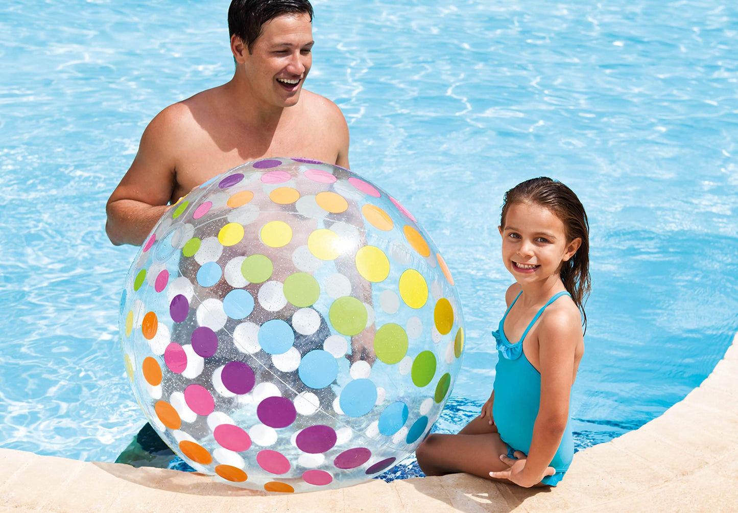 Intex Jumbo Ball 42-Inch (Pack of 2) | 2-Pack Transparent Beach & Pool Ball