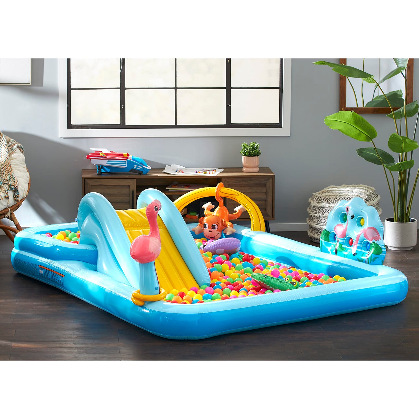 Intex Jungle Adventure Play Center – 96 x 78 x 28 in Kiddie Pool with Slide & Splash Pad