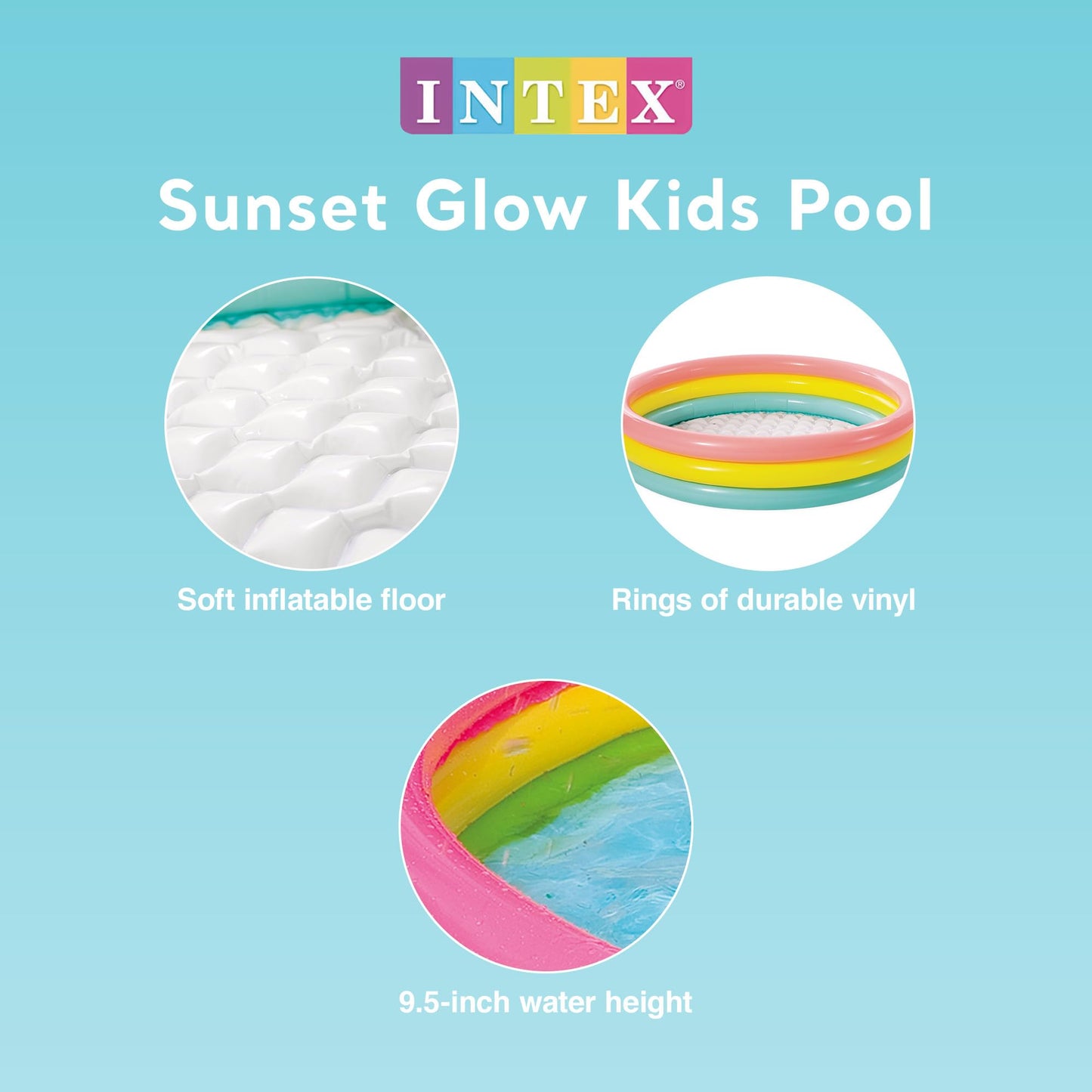 Intex Kiddie Pool Sunset Glow Design - 58x13 Inches Backyard Splash
