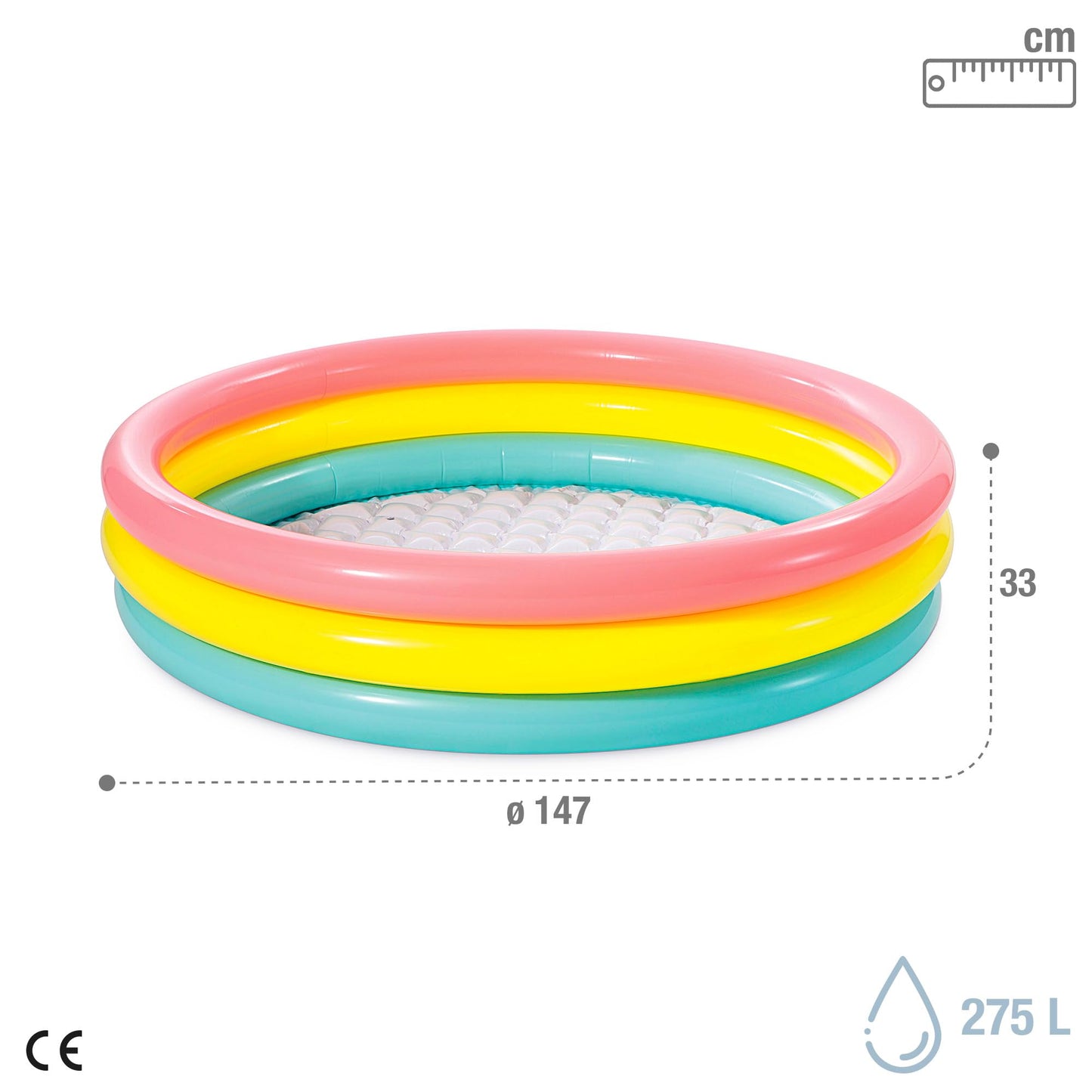 Intex Kiddie Pool Sunset Glow Design - 58x13 Inches Backyard Splash
