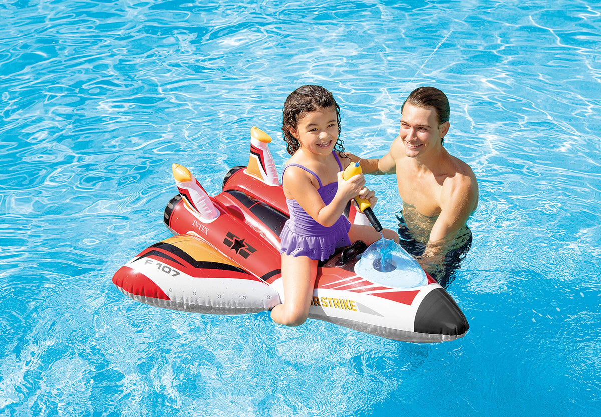 Intex Water Gun Plane Inflatable Float – 46x46in Pool Toy, 88 lb Capacity