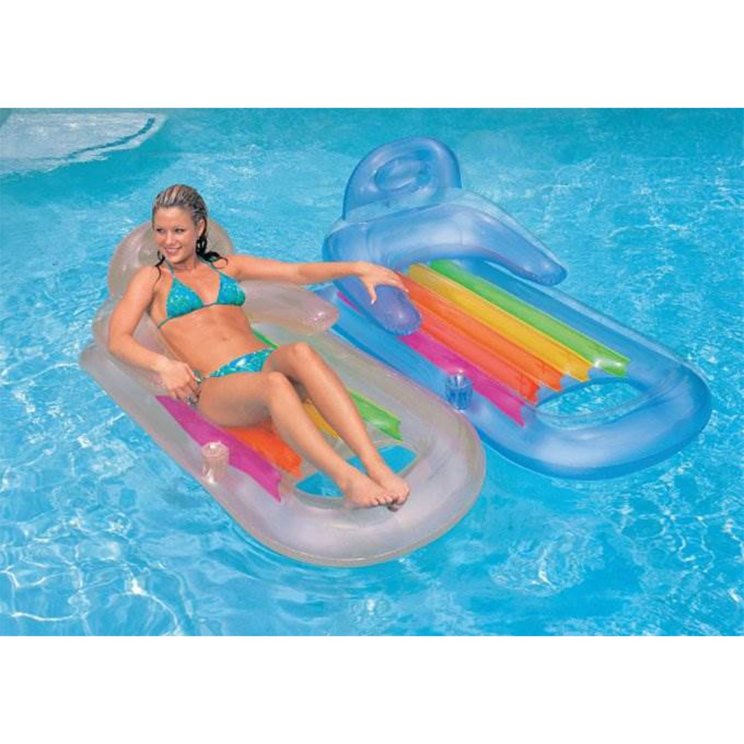 Intex King Kool Lounge Inflatable Pool Lounger with Headrest – 2-Pack