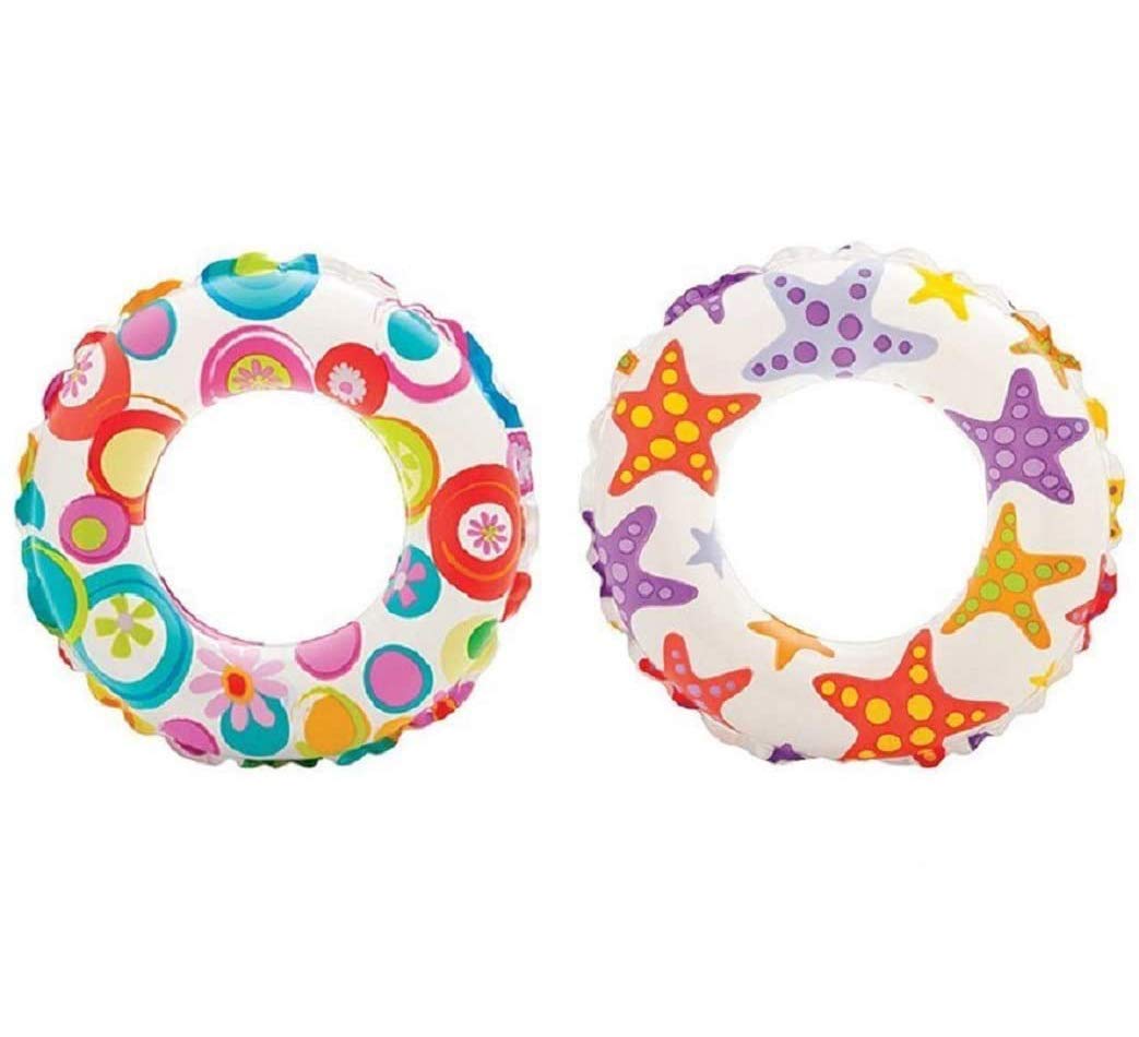 Intex Recreation Lively Print Swim Ring – 20-Inch Pool Float (Pack of 2, Assorted)