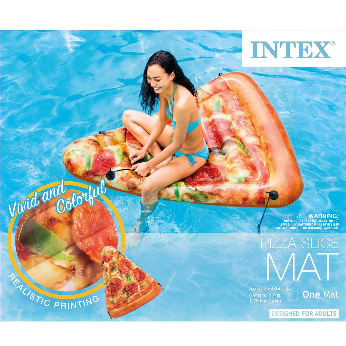 Intex Pizza Slice Mat – Multi-Colored Giant Pool Float 69 x 57 in (58752EP)