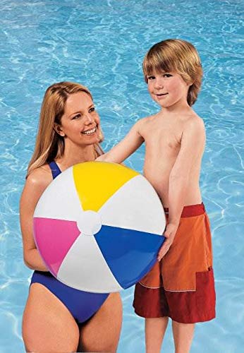 Intex Inflatable Beach Ball with Rainbow-Glossy Panel – 24-Inch