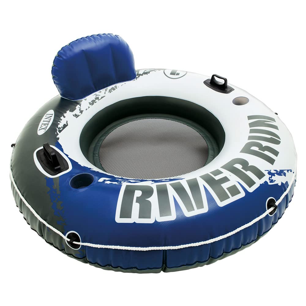 Intex River Run 1 Inflatable Lounge – Backrest, Cup Holders, 220 lb Capacity