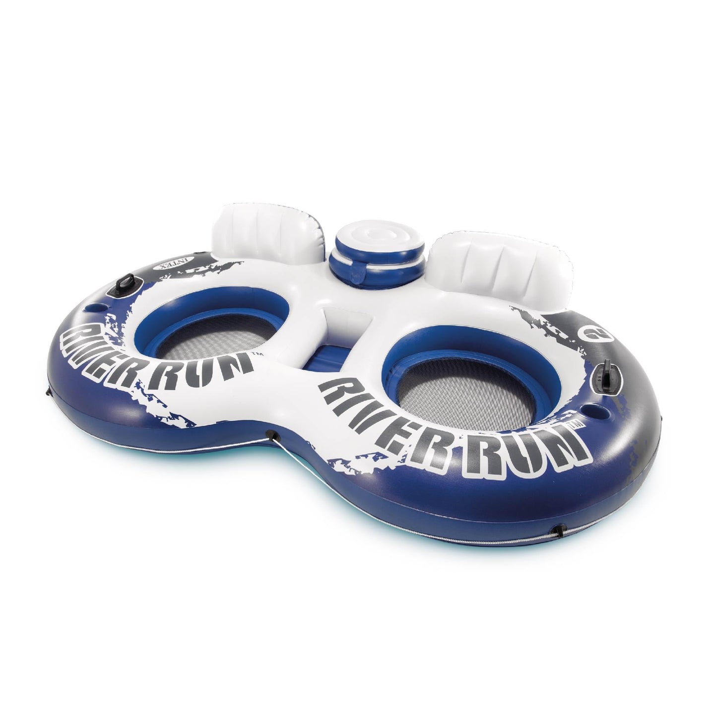 Intex River Run 2 Inflatable Floating Lounge – Backrests, Cup Holders, Cooler | 2 Person