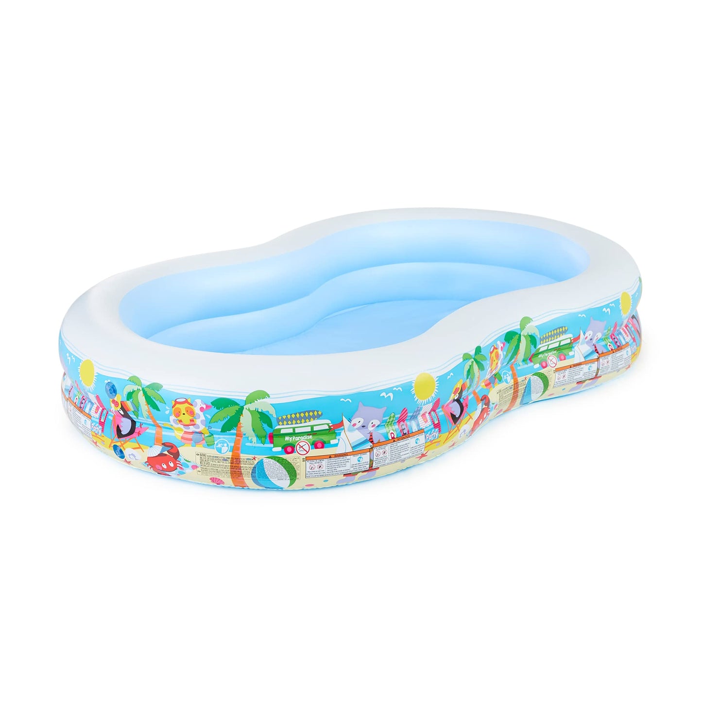 Intex Swim Center Paradise Seaside Inflatable Kiddie Pool – 8.5 ft x 5.25 ft x 18 in