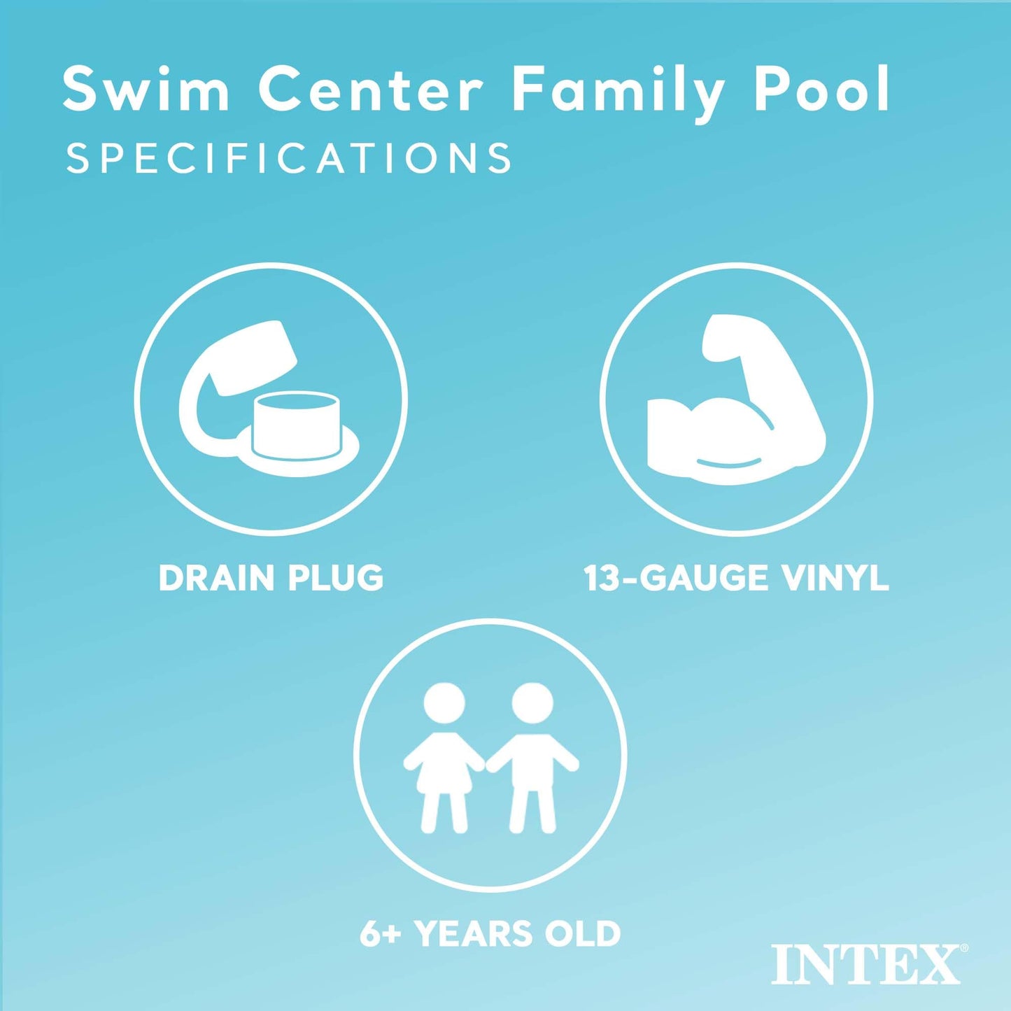 Intex 57181EP Swim Center Inflatable Family Pool – 159 Gallon Capacity, 90 in x 60 in x 19 in (Color May Vary)