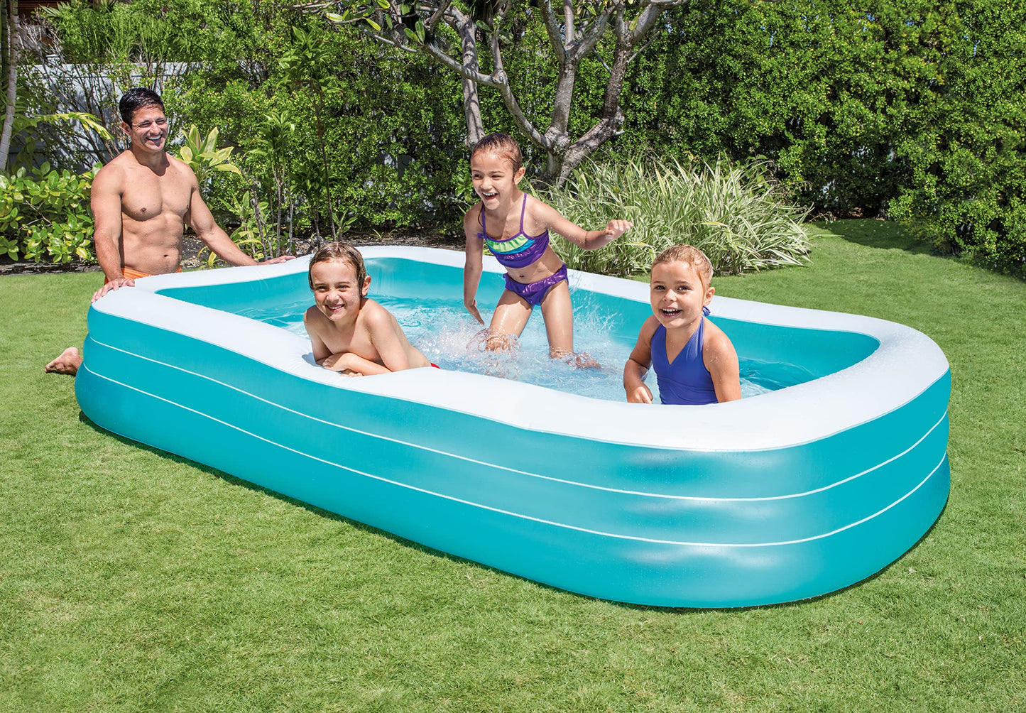 INTEX 58484EP Swim Center Inflatable Family Pool – 277-Gallon Capacity, 120 x 72 x 22 inches (Blue)