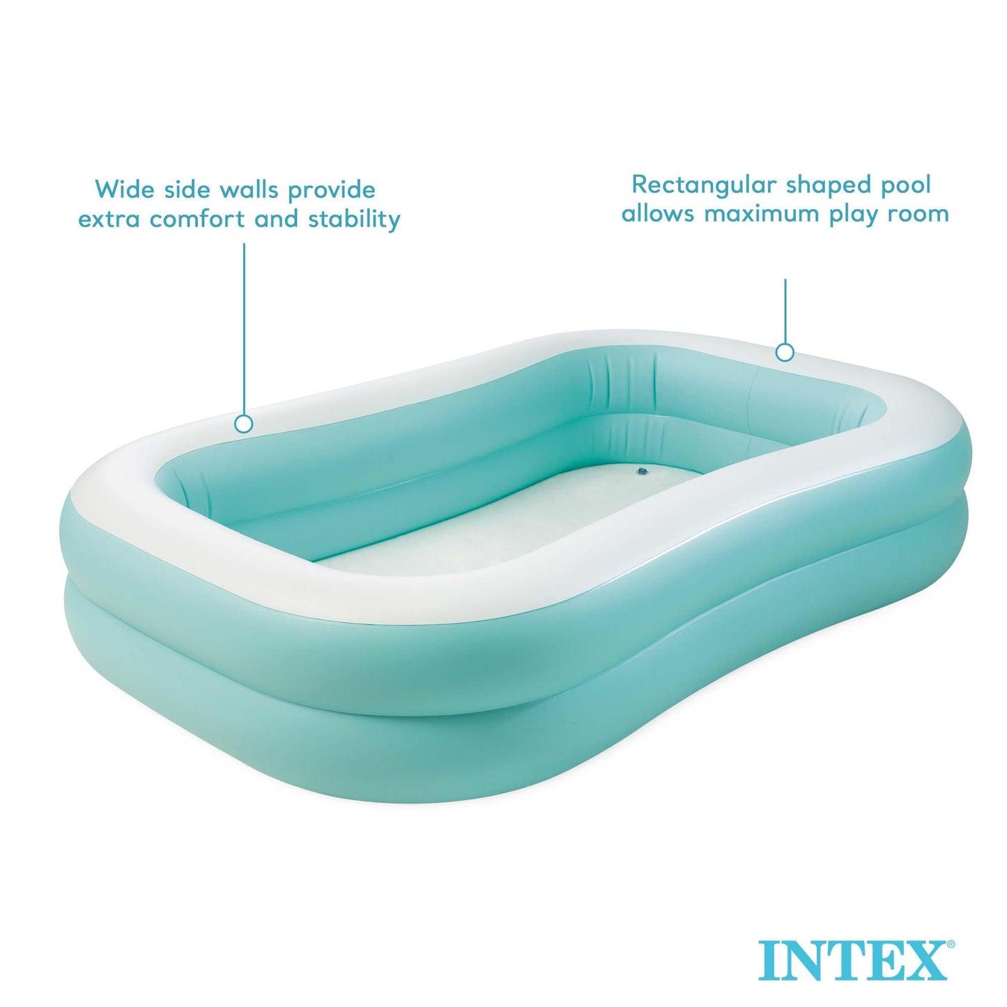 Intex 57181EP Swim Center Inflatable Family Pool – 159 Gallon Capacity, 90 in x 60 in x 19 in (Color May Vary)