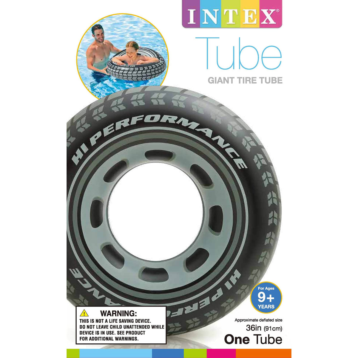 Intex 36-Inch Giant Tire Tubes — 2-Pack for Pool, Lake, and Ocean
