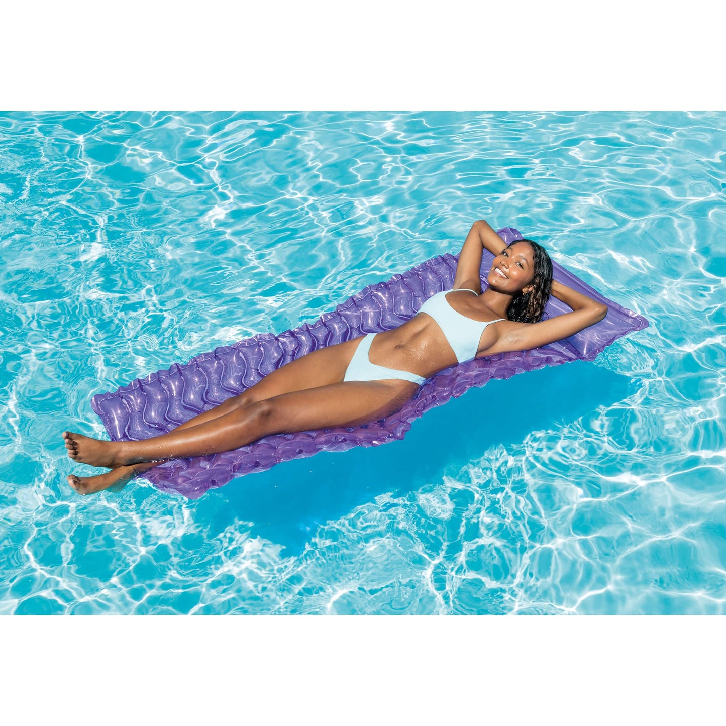 Intex Tote 'N Float Wave Mat - 90 x 34 in Pool Lounger with Built-in Pillow Rest