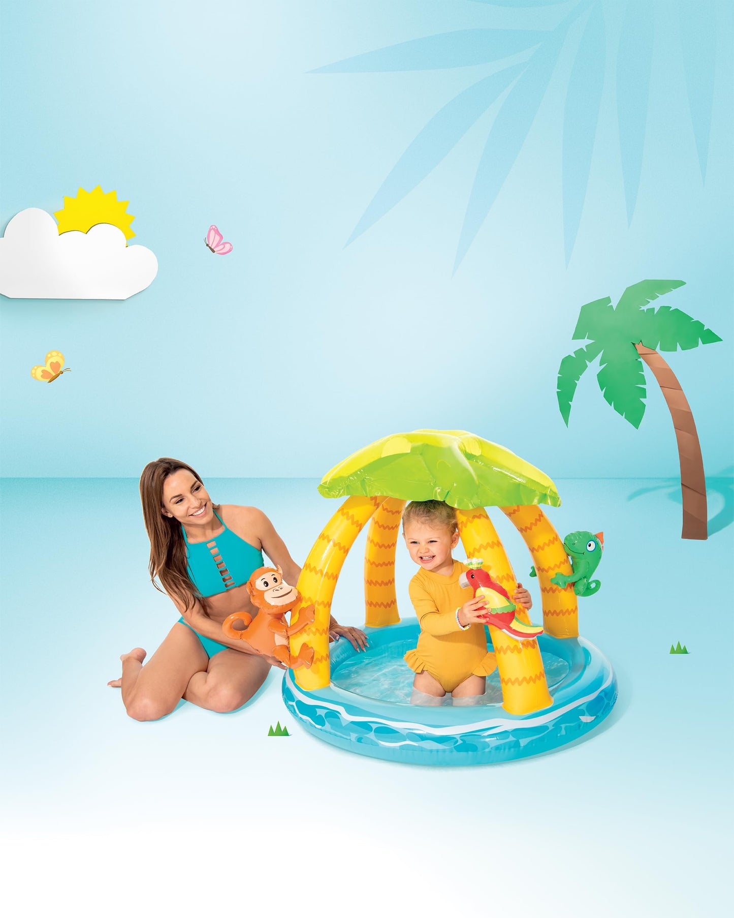 Intex Tropical Island Baby Toddler Pool 40x34 in – Safe Backyard Splash