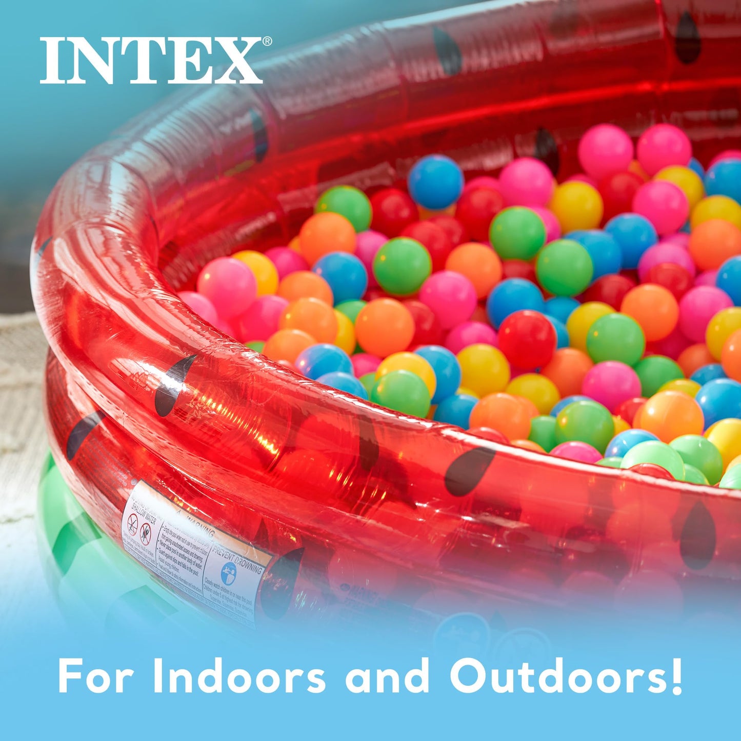 Intex 66-Inch Round Watermelon Pool for Kids 2+ | Inflatable Backyard Pool