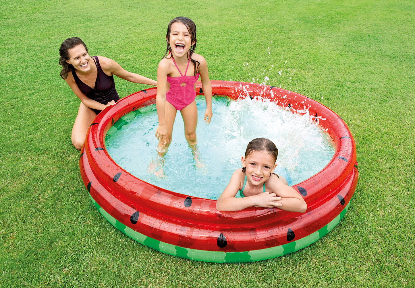 Intex 66-Inch Round Watermelon Pool for Kids 2+ | Inflatable Backyard Pool