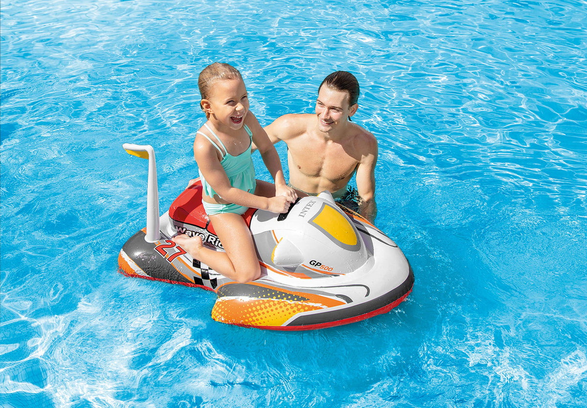 Intex Wave Rider Inflatable Pool Float – Jet Ski Style Ride-On for Kids | 46 x 30.5 in | 88 lb Capacity