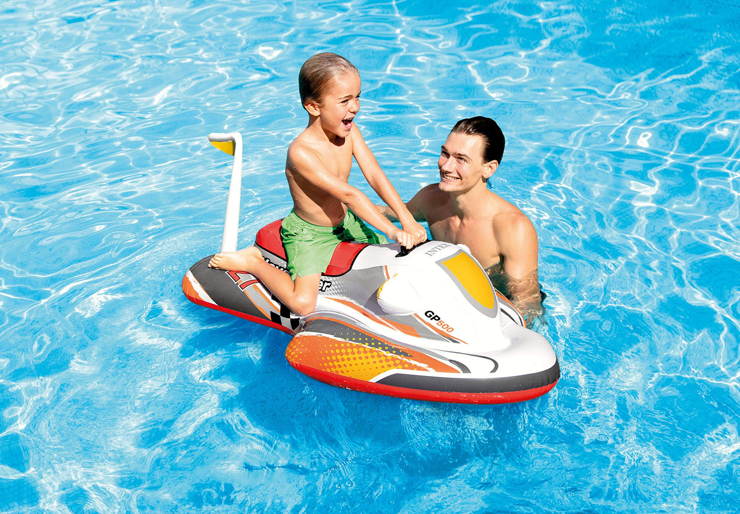 Intex Wave Rider Inflatable Pool Float – Jet Ski Style Ride-On for Kids | 46 x 30.5 in | 88 lb Capacity