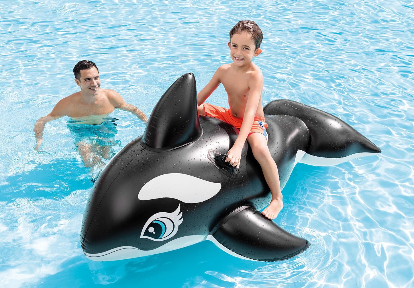 INTEX Whale Inflatable Pool Float – 76 x 47 in Kids Pool Toy with 2 Handles, 88 lb Capacity