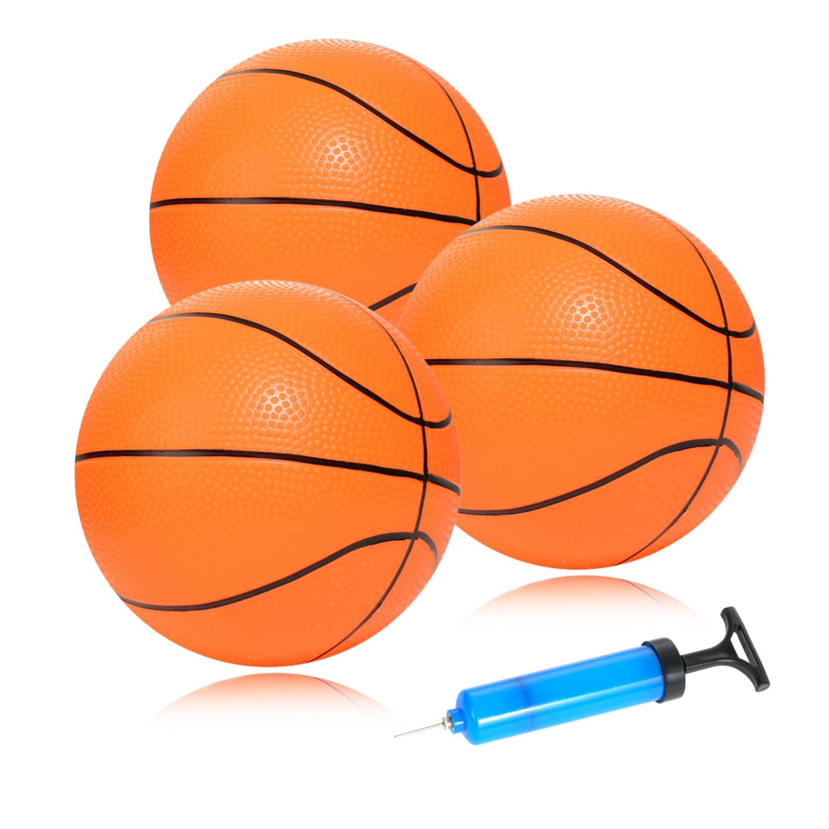 INTOWIND Mini Basketballs 7-Inch 3 Pack with Pump – Indoor & Outdoor Play for Kids