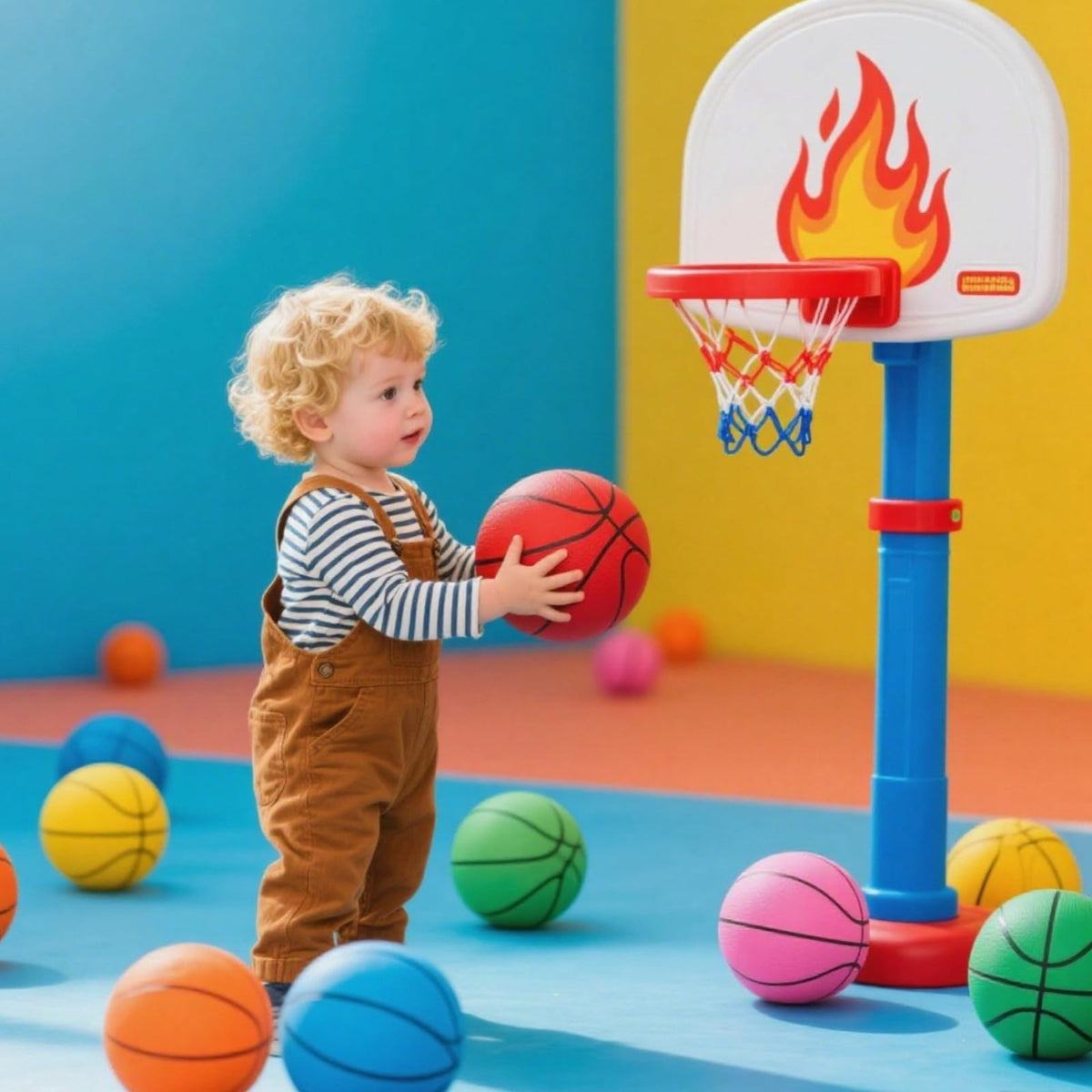 INTOWIND Mini Basketballs 7-Inch 3 Pack with Pump – Indoor & Outdoor Play for Kids