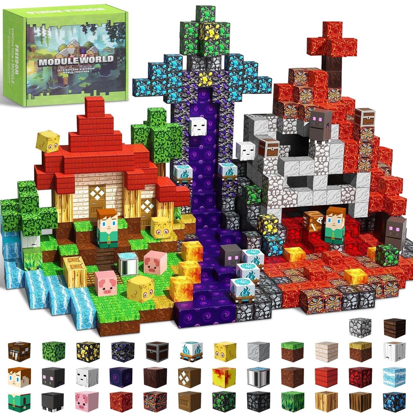 Intoypad 300PCS Magnetic Blocks – 0.8in STEM Building Toys for Kids 3-10