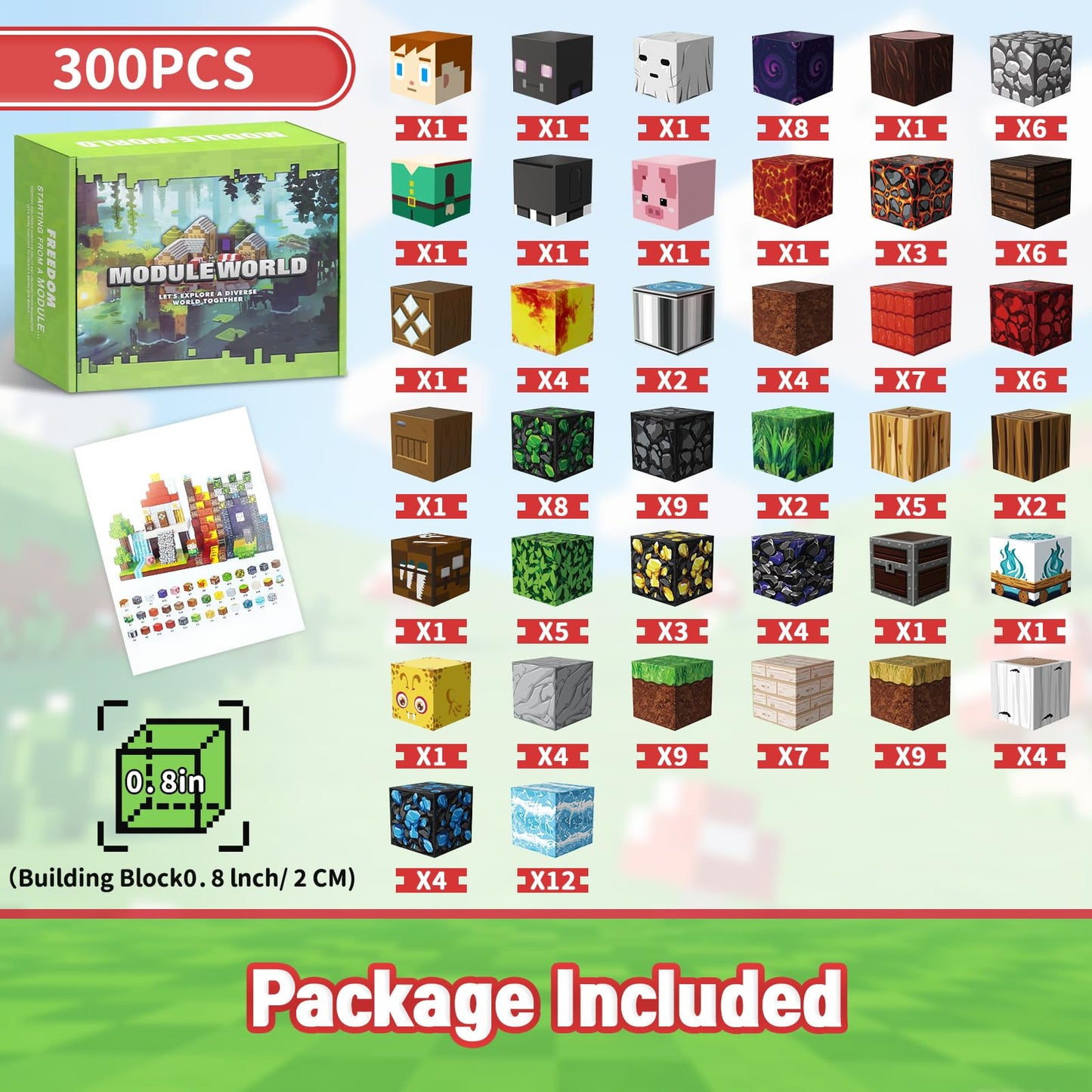 Intoypad 300PCS Magnetic Blocks – 0.8in STEM Building Toys for Kids 3-10