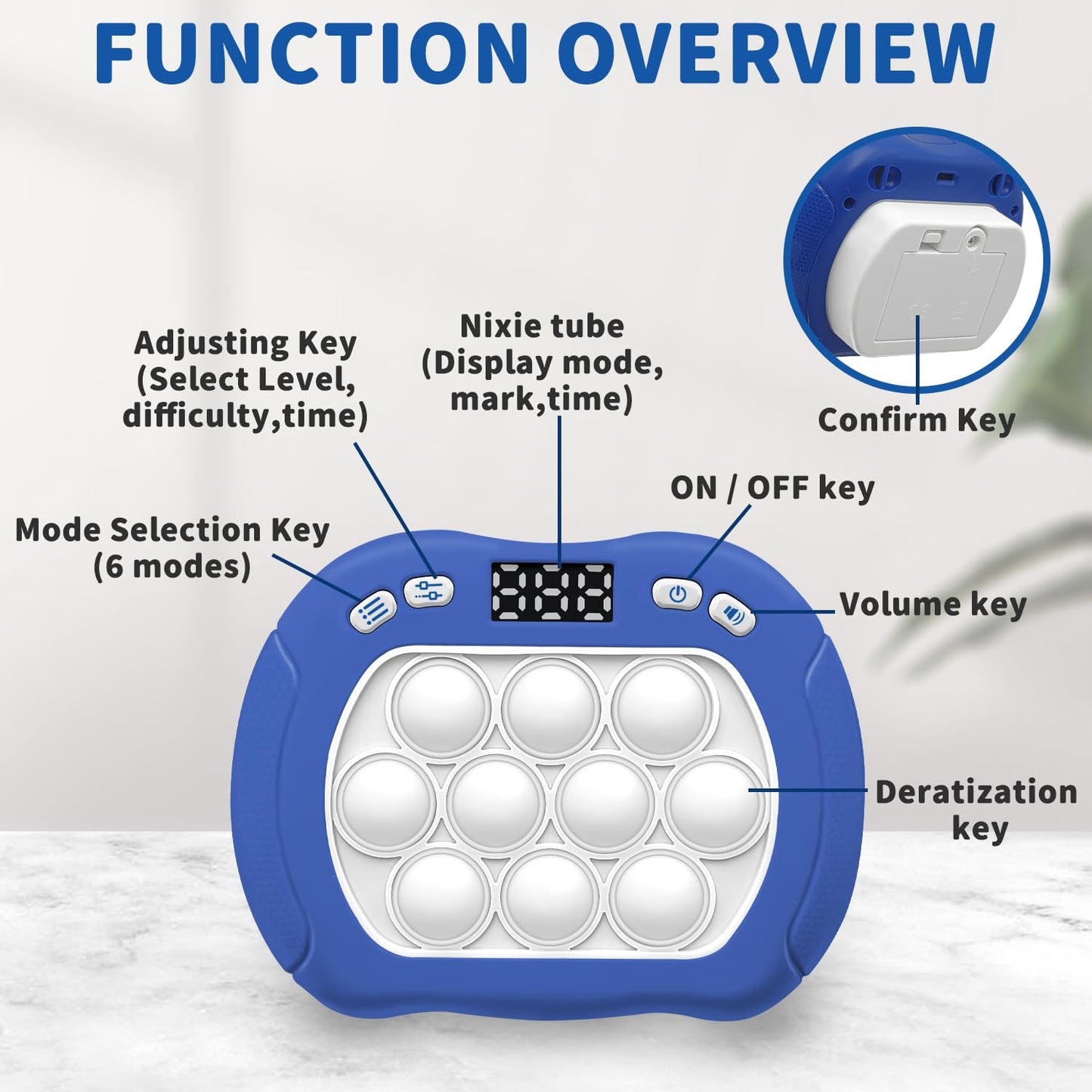 Intoypad Pop Game Light-Up Fidget Toy: 6 Modes, LED Screen, Bubble Popper for Kids