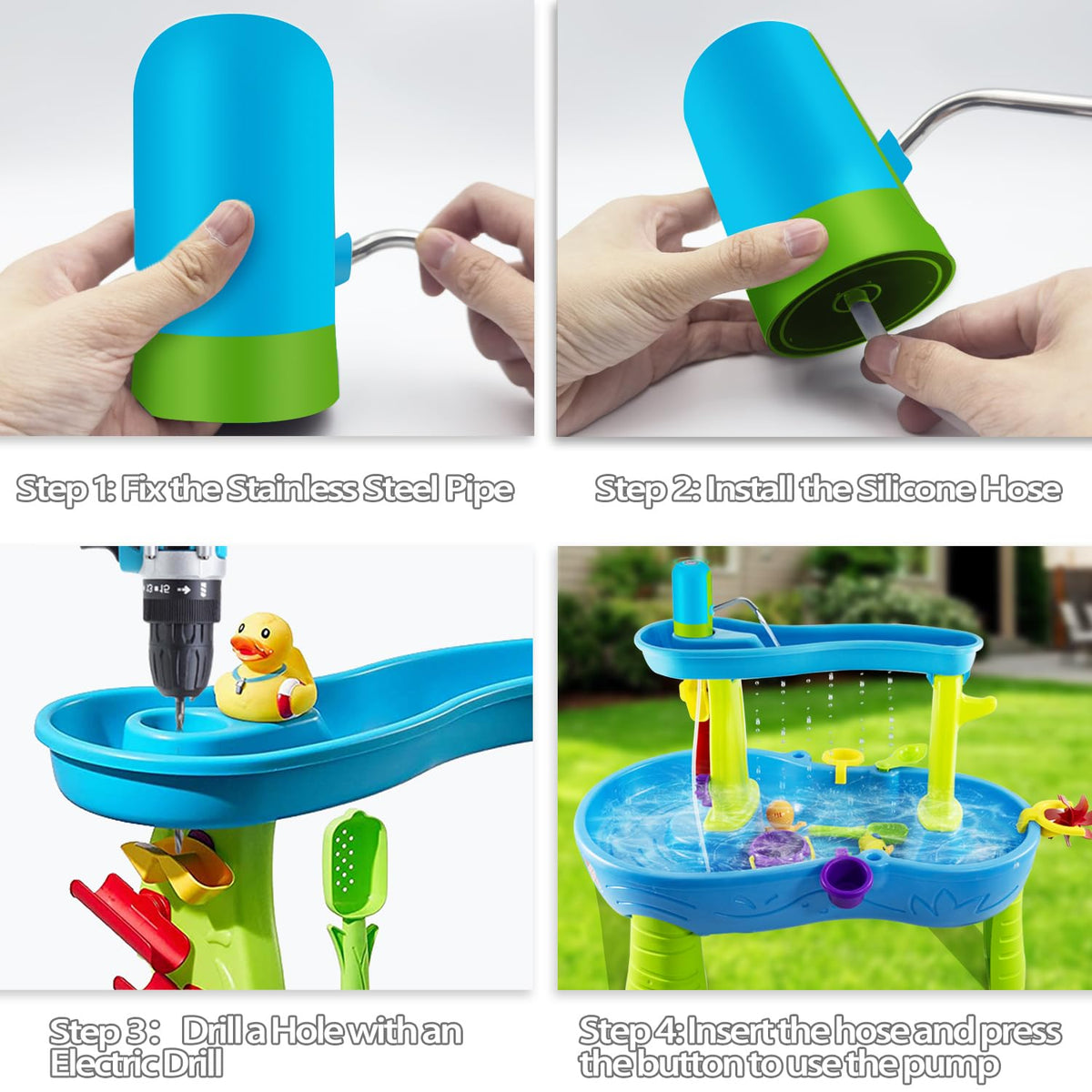 Intoypad Ultimate Water Table Pump — 3 Hours Non-Stop Water Play (Blue)