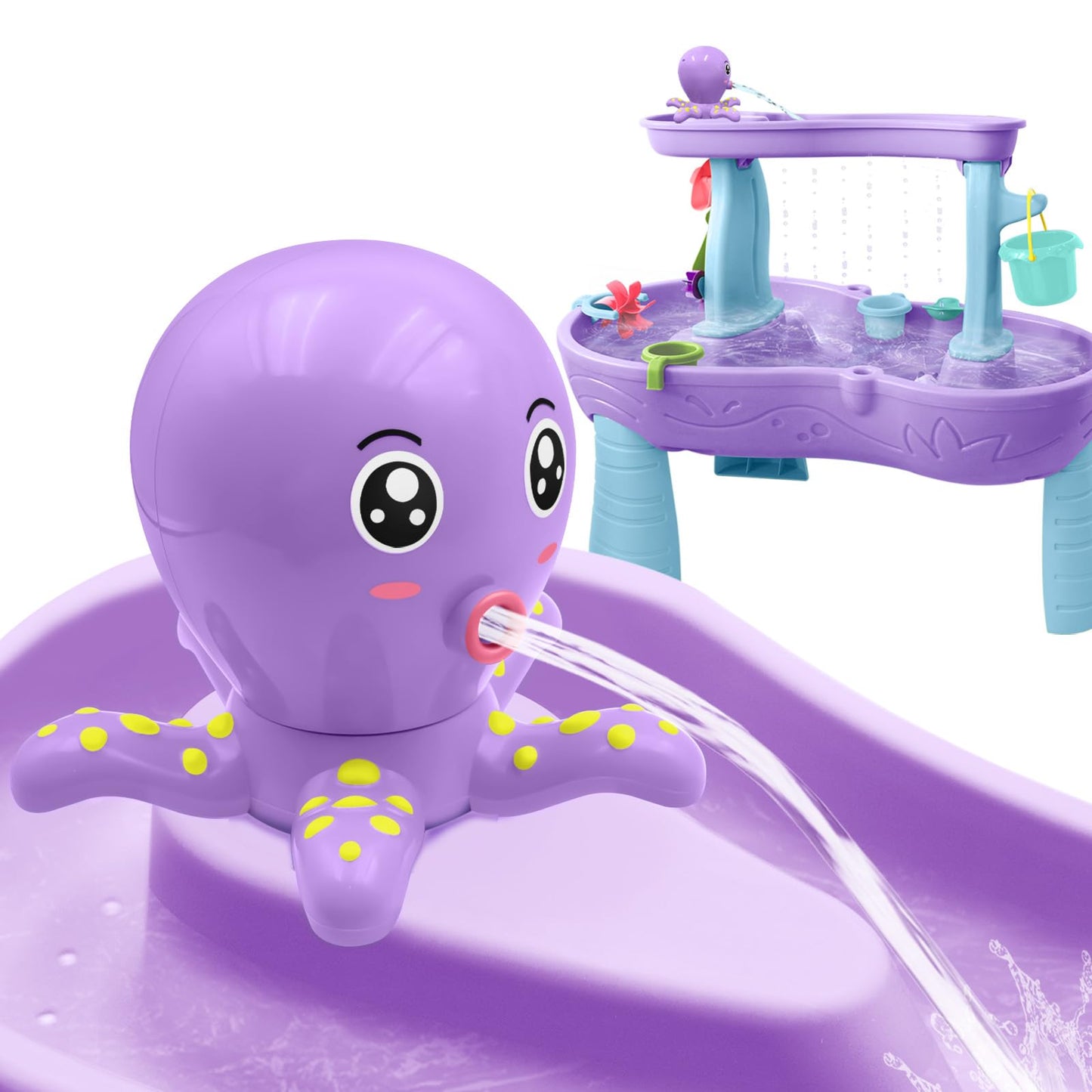 Intoypad Water Table Pump Octopus — Battery-Powered, 3 Hours of Play, Purple