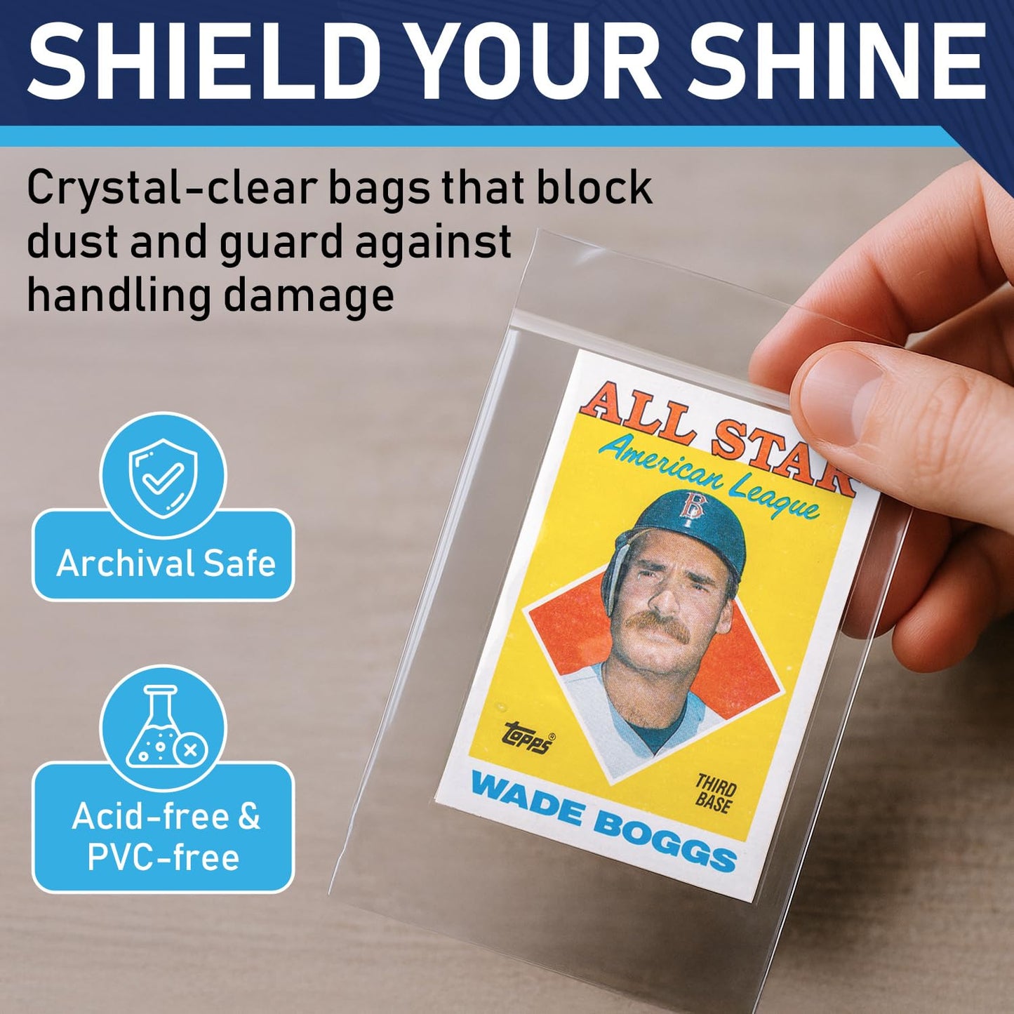 Invested Alliance Resealable Team Bags for Trading Cards — 100 Count, Clear, Acid-Free, Fits Top Loaders & Magnetic Holders