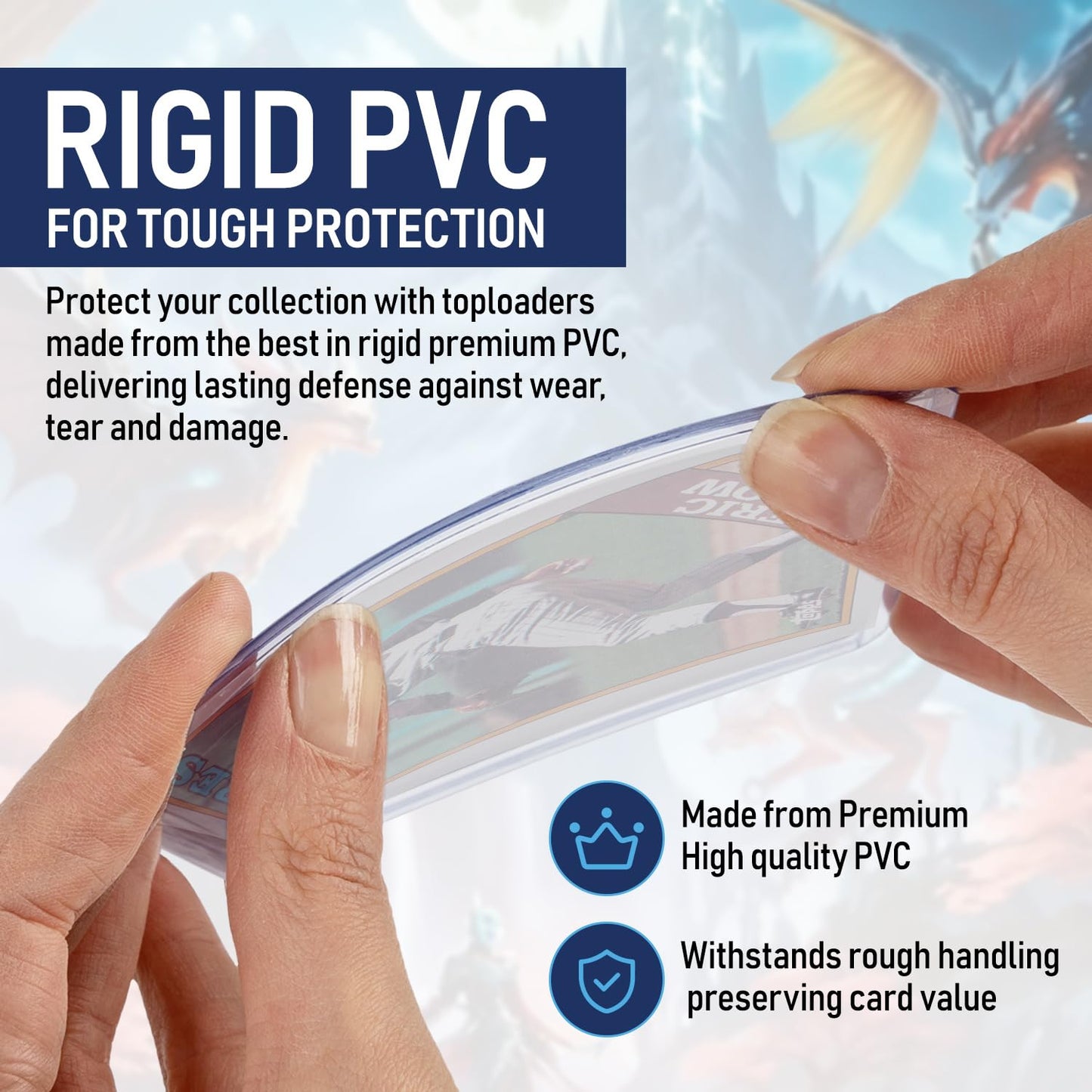 Invested Alliance Premium Seamless 20PT Top Loaders – 360PT Thick Card Sleeves, Hard Plastic for 2.5 x 3.5 Cards