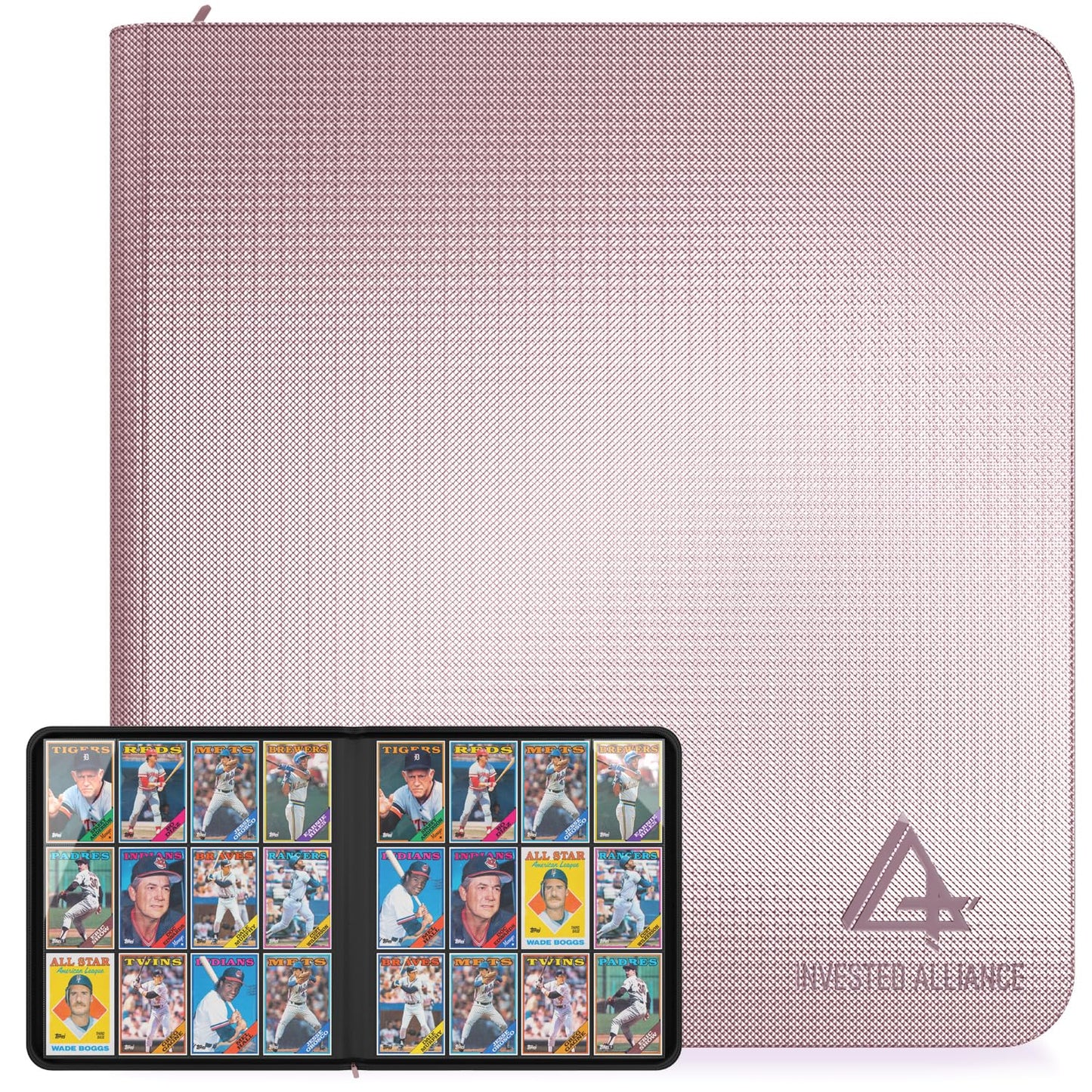 Invested Alliance Premium TCG Binder | 480 Card Capacity, 12 Pocket Pages, Zippered Ringless Storage