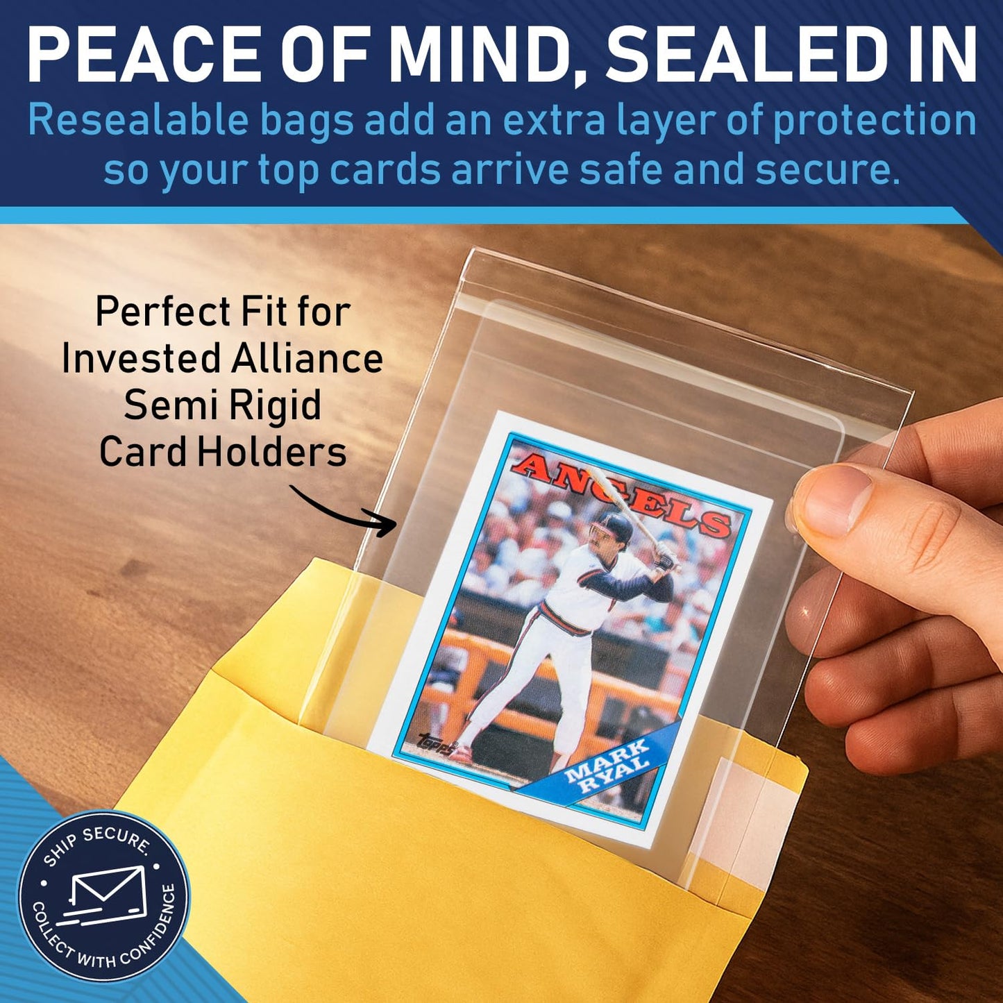 Invested Alliance Resealable Team Bags for Trading Cards — 100 Count, Clear, Acid-Free, Fits Top Loaders & Magnetic Holders
