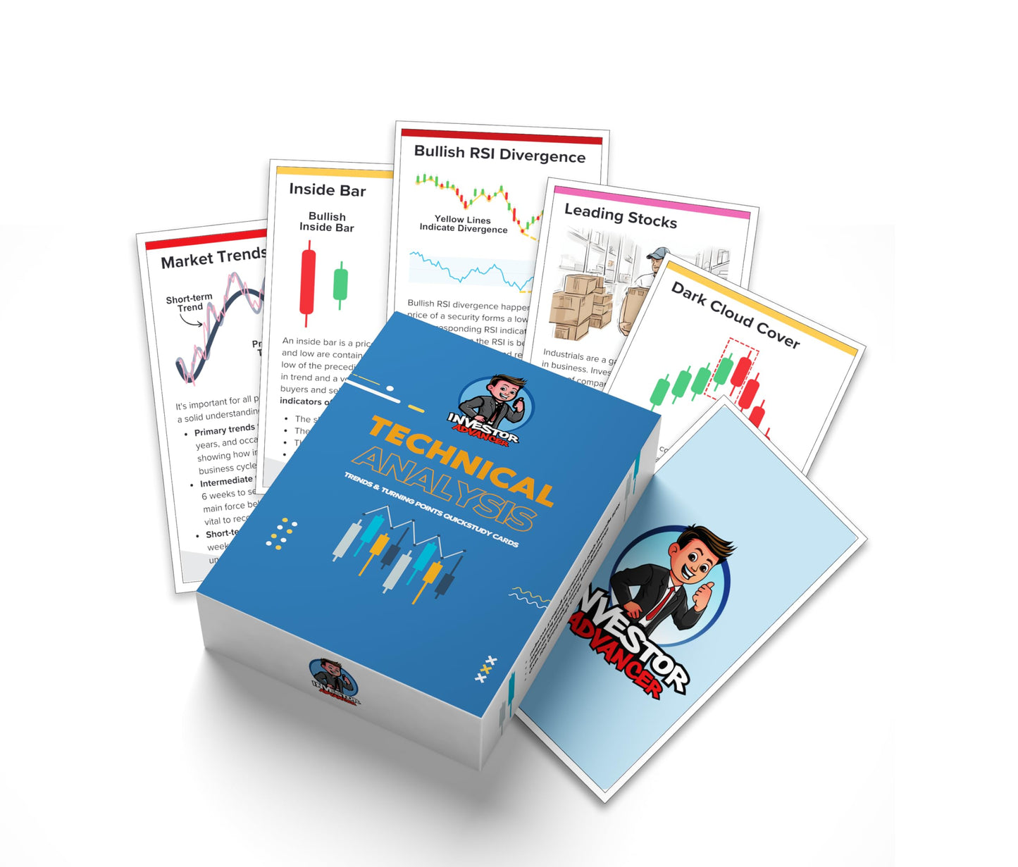 Investor Advancer: Ultimate Stock Market Flashcards – 210+ Cards for Elliott Wave, Chart Analysis & Secret Strategies