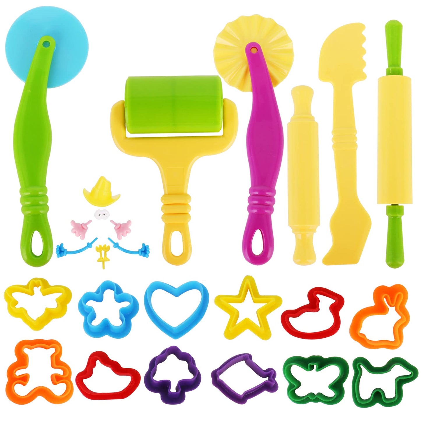 Inxens Dough Tools Set — 25-Piece Creative Play Kit for Toddlers (Ages 2-4) Non-Toxic
