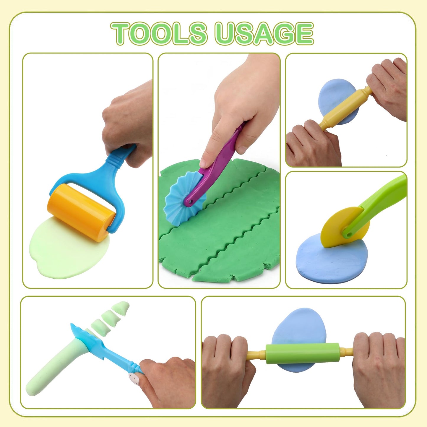 Inxens Dough Tools Set — 25-Piece Creative Play Kit for Toddlers (Ages 2-4) Non-Toxic