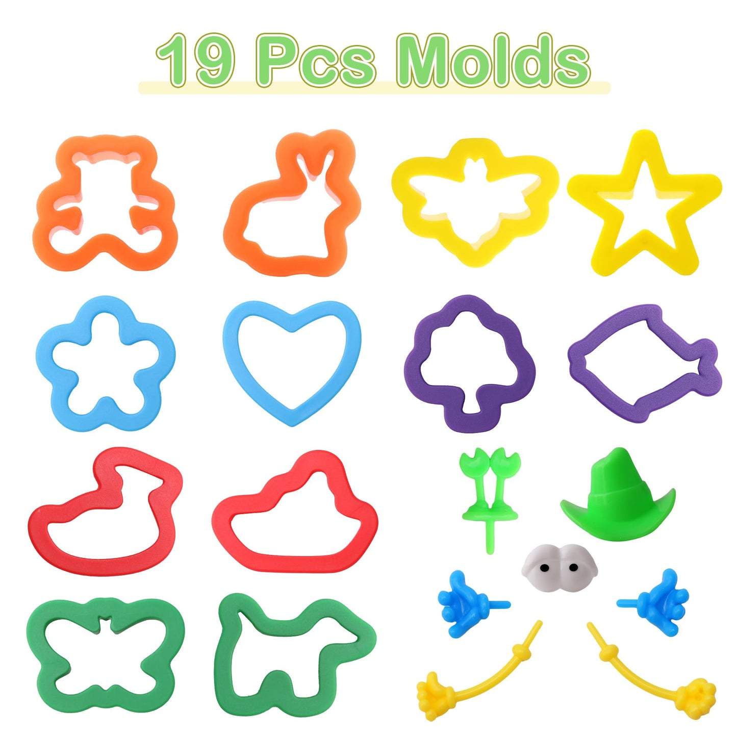 Inxens Dough Tools Set — 25-Piece Creative Play Kit for Toddlers (Ages 2-4) Non-Toxic